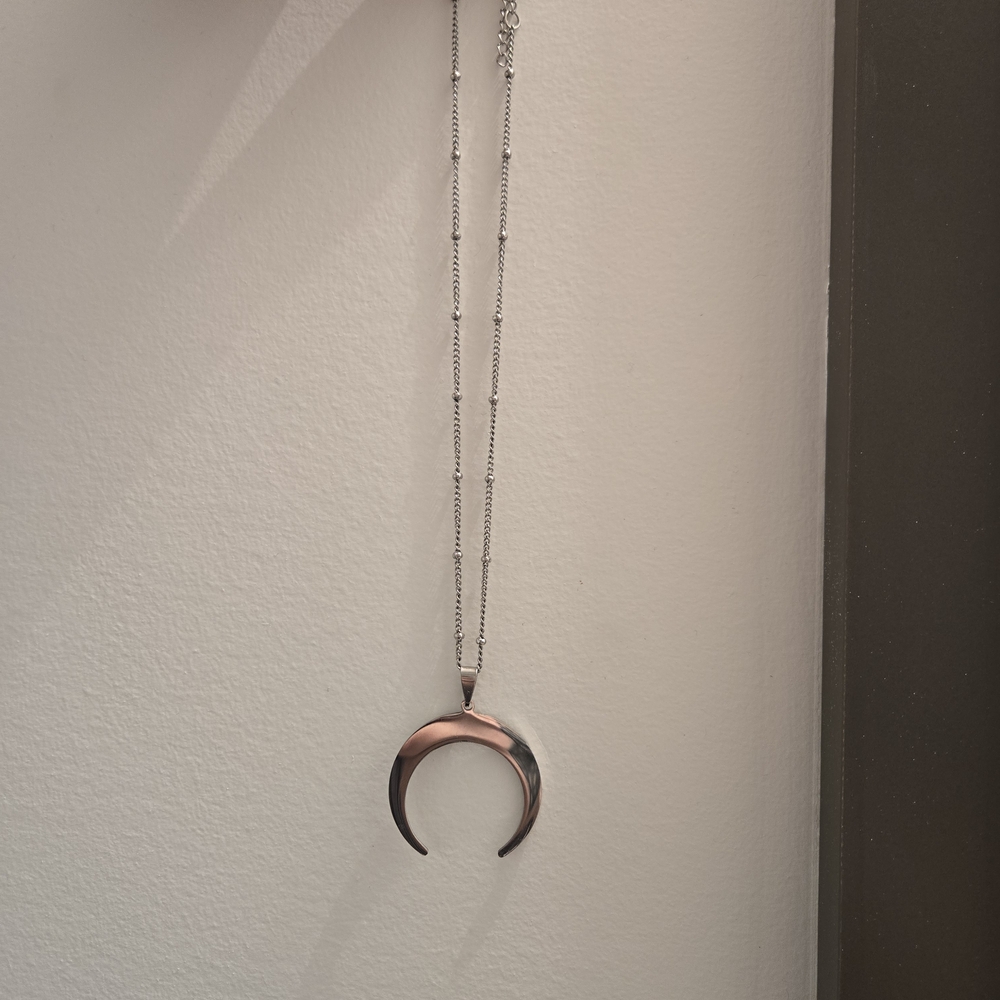 Silver Crescent Moon Necklace